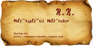 Mátyási Nándor névjegykártya